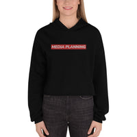 Embroidered Media Planning Crop Hoodie