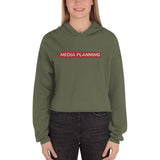 Embroidered Media Planning Crop Hoodie