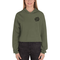 Embroidered Paid Social Social Club Crop Hoodie