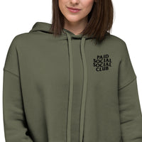 Embroidered Paid Social Social Club Crop Hoodie