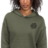 Embroidered Paid Social Social Club Crop Hoodie