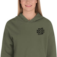 Embroidered Paid Social Social Club Crop Hoodie