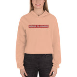 Embroidered Media Planning Crop Hoodie