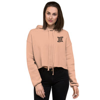 Embroidered Under Paid Paid Media Crop Hoodie