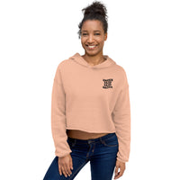 Embroidered Under Paid Paid Media Crop Hoodie