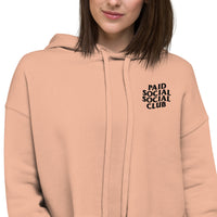 Embroidered Paid Social Social Club Crop Hoodie