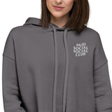 Embroidered Paid Social Social Club Crop Hoodie