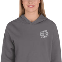 Embroidered Paid Social Social Club Crop Hoodie