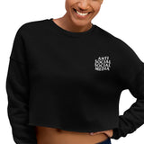 Embroidered Anti Social Social Media Crop Sweater