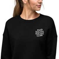 Embroidered Paid Social Social Club Crop Sweater