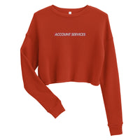 Embroidered Account Services Crop Sweater