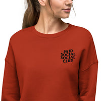 Embroidered Paid Social Social Club Crop Sweater