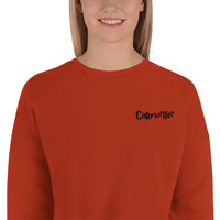 Embroidered Copywriter Crop Sweater